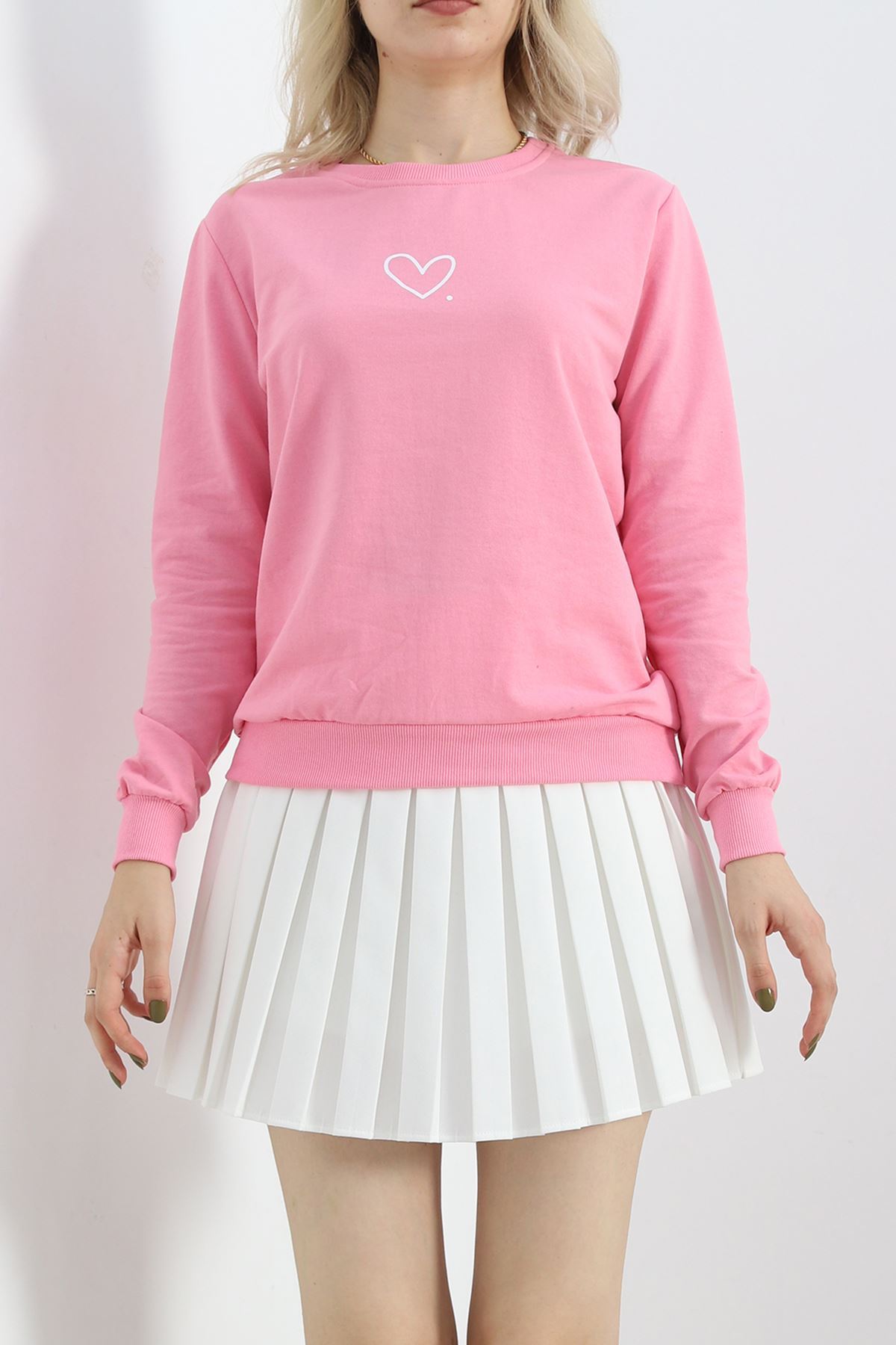 Bisiklet%20Yaka%20Baskılı%20Sweat%20Füme%20-%2012394.102.-Pembe