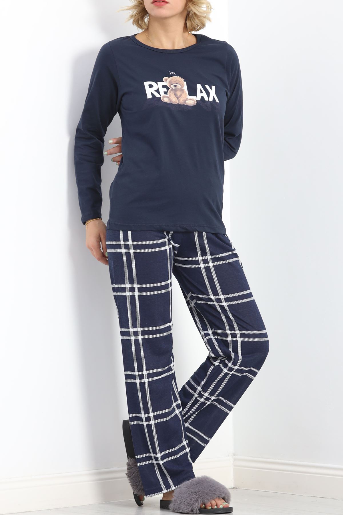 Baskılı%20Rotasyon%20Pijama%20Takımı%20Siyahleopar%20-%20151.1287.-İndigo