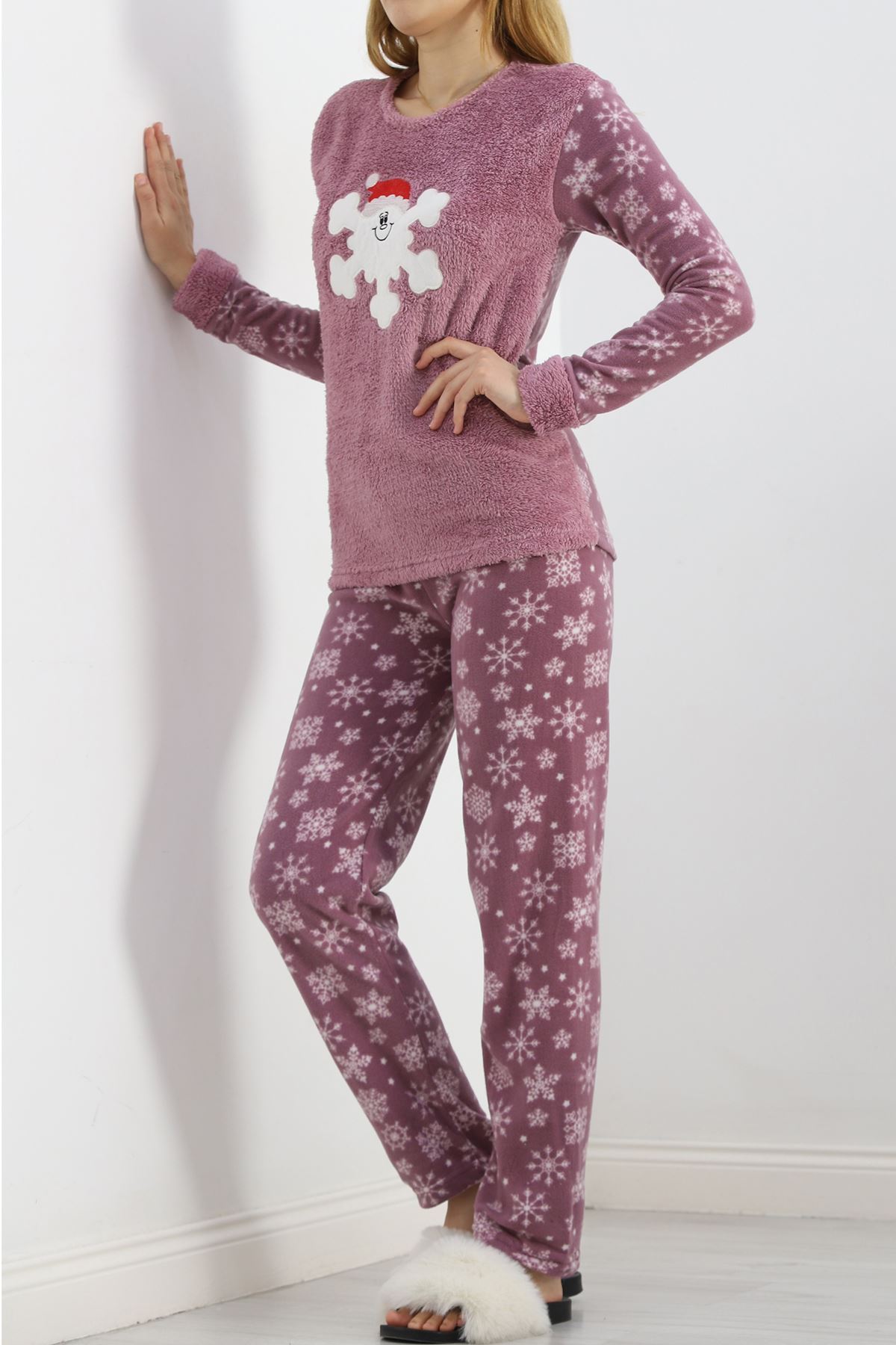 Peluş%20Polar%20Pijama%20Takımı%20Lilabeyaz%20-%2019178.1050.-Lila-beyaz