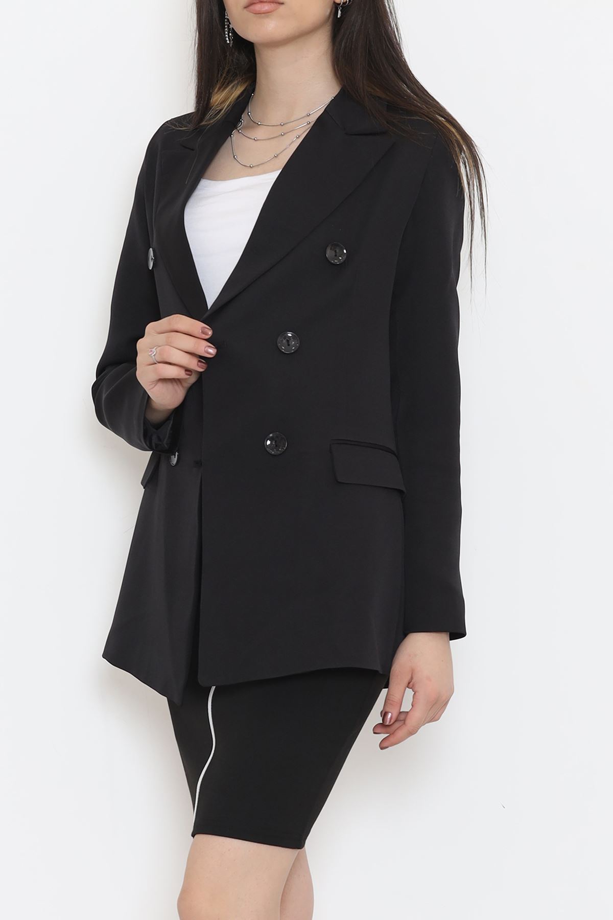 Düğmeli%20Blazer%20Ceket%20Vizon%20-%20354.1247.-Siyah