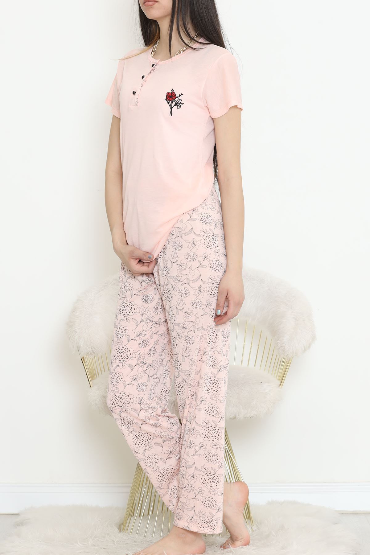 Düğmeli%20Pijama%20Takımı%20Mintsiyah%20-%20704.1287.-Pembe