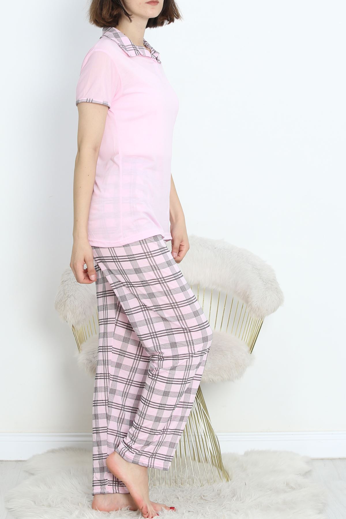 Poli%20Viskon%20Polo%20Yaka%20Pijama%20Takımı%20Koyulila%20-%20896.1287.-Pembe