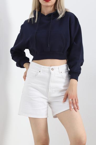 Şardonlu Oversize Crop Sweat Gri1 - 21391.200.