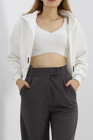 Şardonlu Crop Sweat Gri - 3078.275.